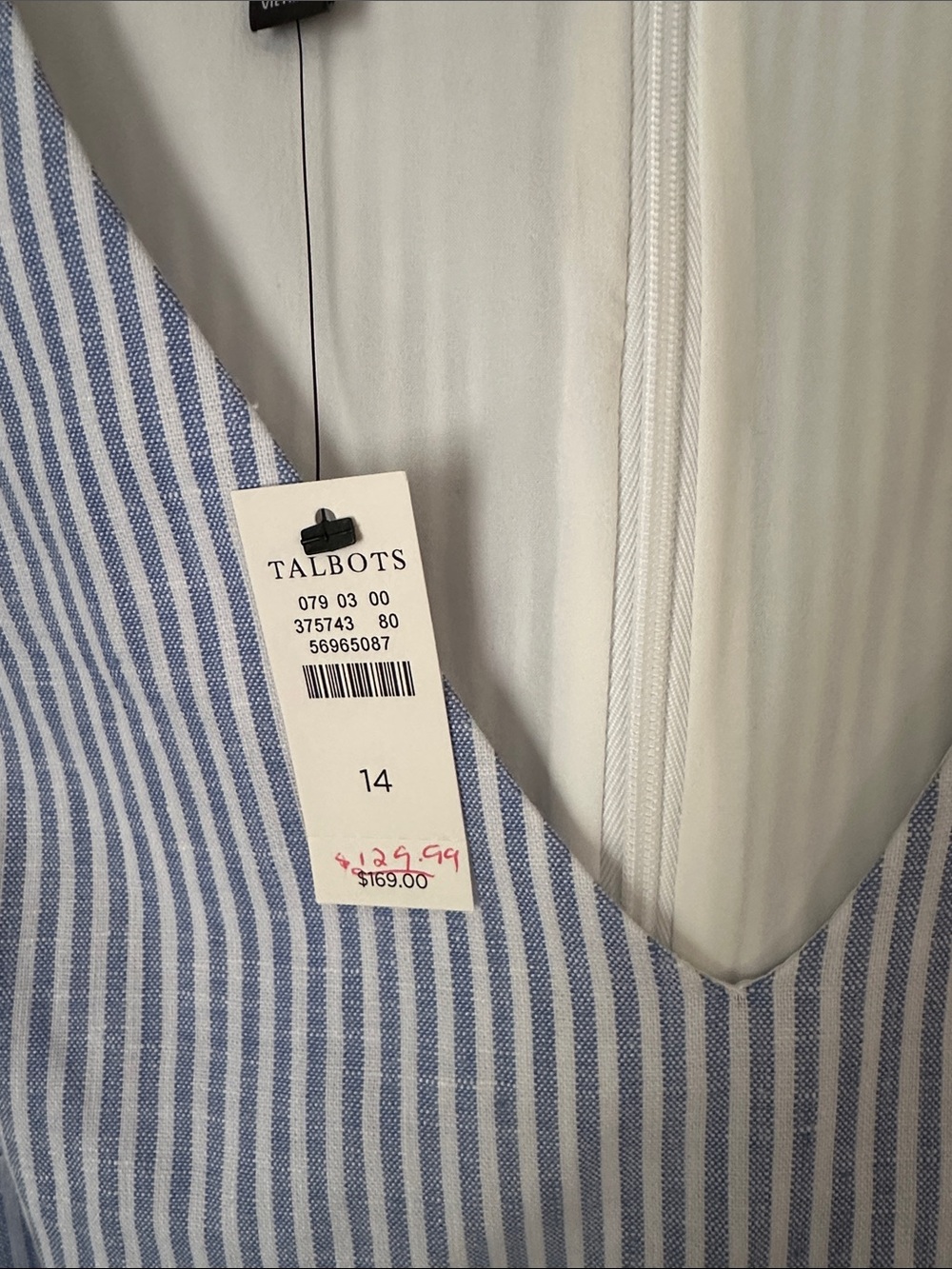 Talbots Blue and White Striped Midi Dress - Picture 10 of 10